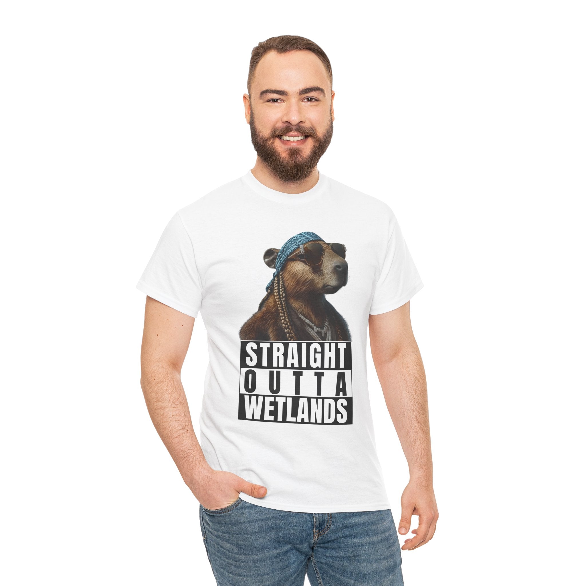 Straight Outta Wetlands, Capybara Unisex Adult Tee