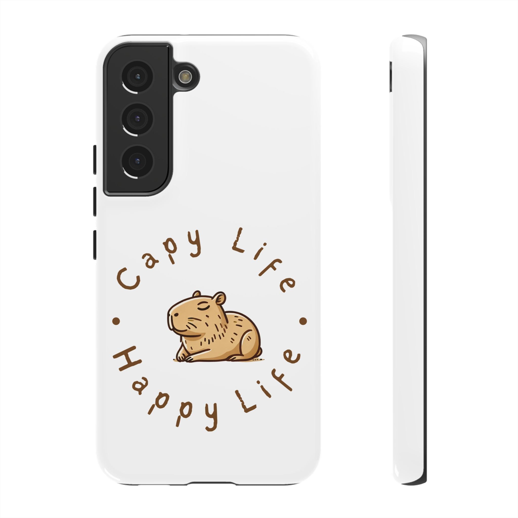 Capy Life Happy Life Signature Logo Phone Case