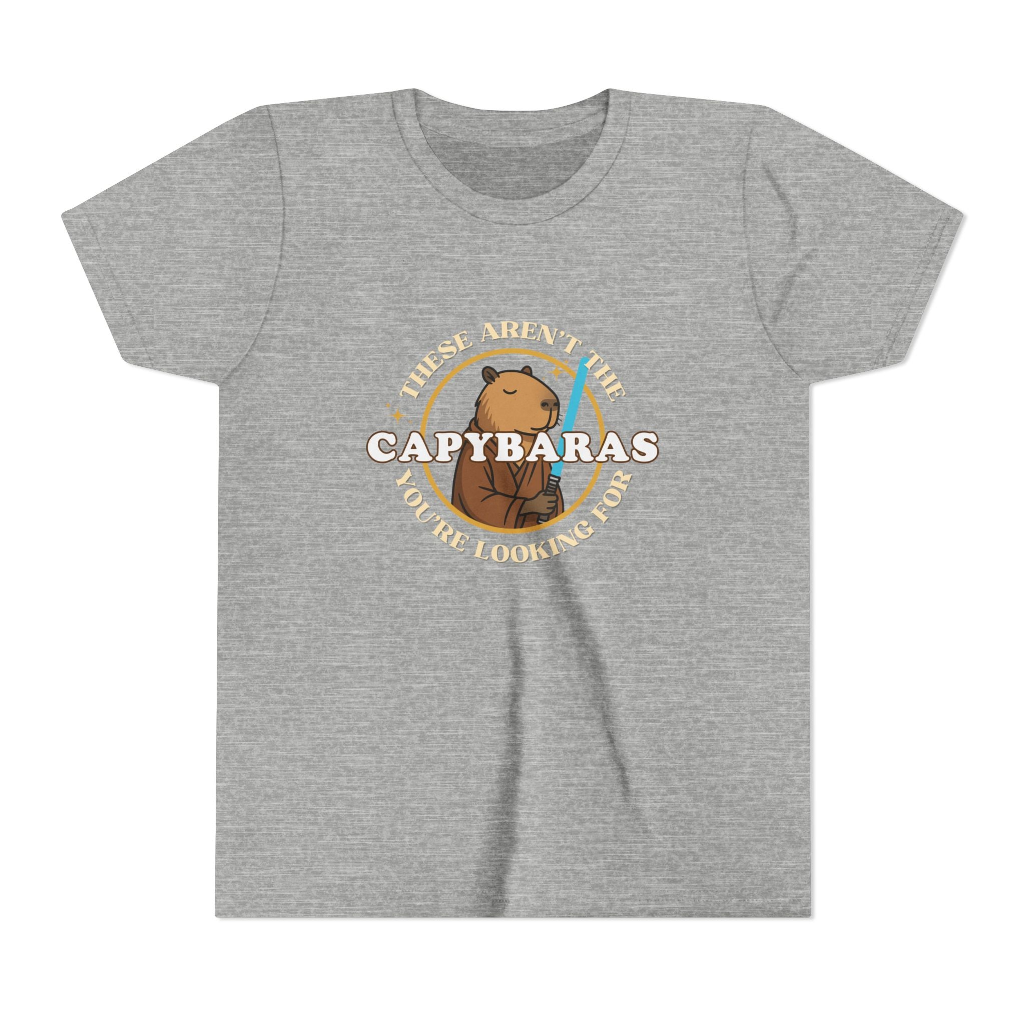 Comic Star Paws Shirt – These Aren’t the Capybaras You’re Looking For – Minimalist Capybara Tee – Geeky Gift for Kids – Chill Sci-Fi Unisex Youth Tee