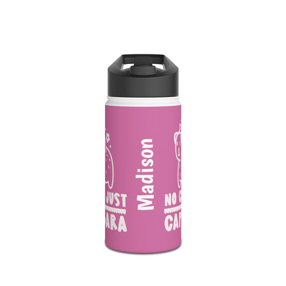 Personalized No Cap Just Capybara Kawaii Kids Water Bottle | Cute Gift for Kids | Capybara Water Bottle