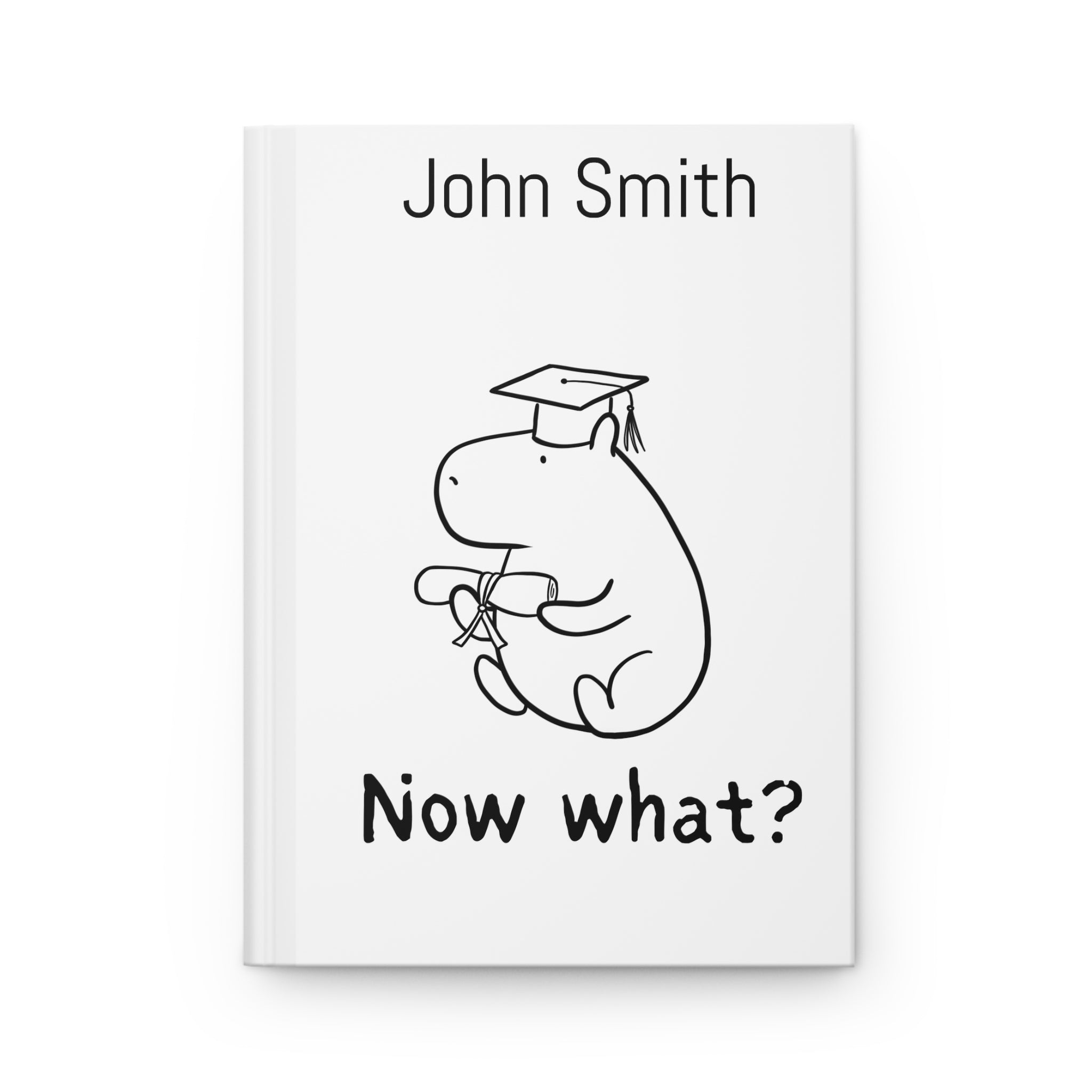 Personalized Graduation Journal – “Now What?” Capybara Hardcover Notebook