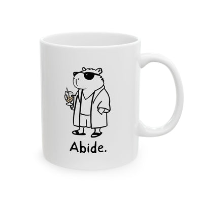 "Abide" Dude Capybara Coffee Mug