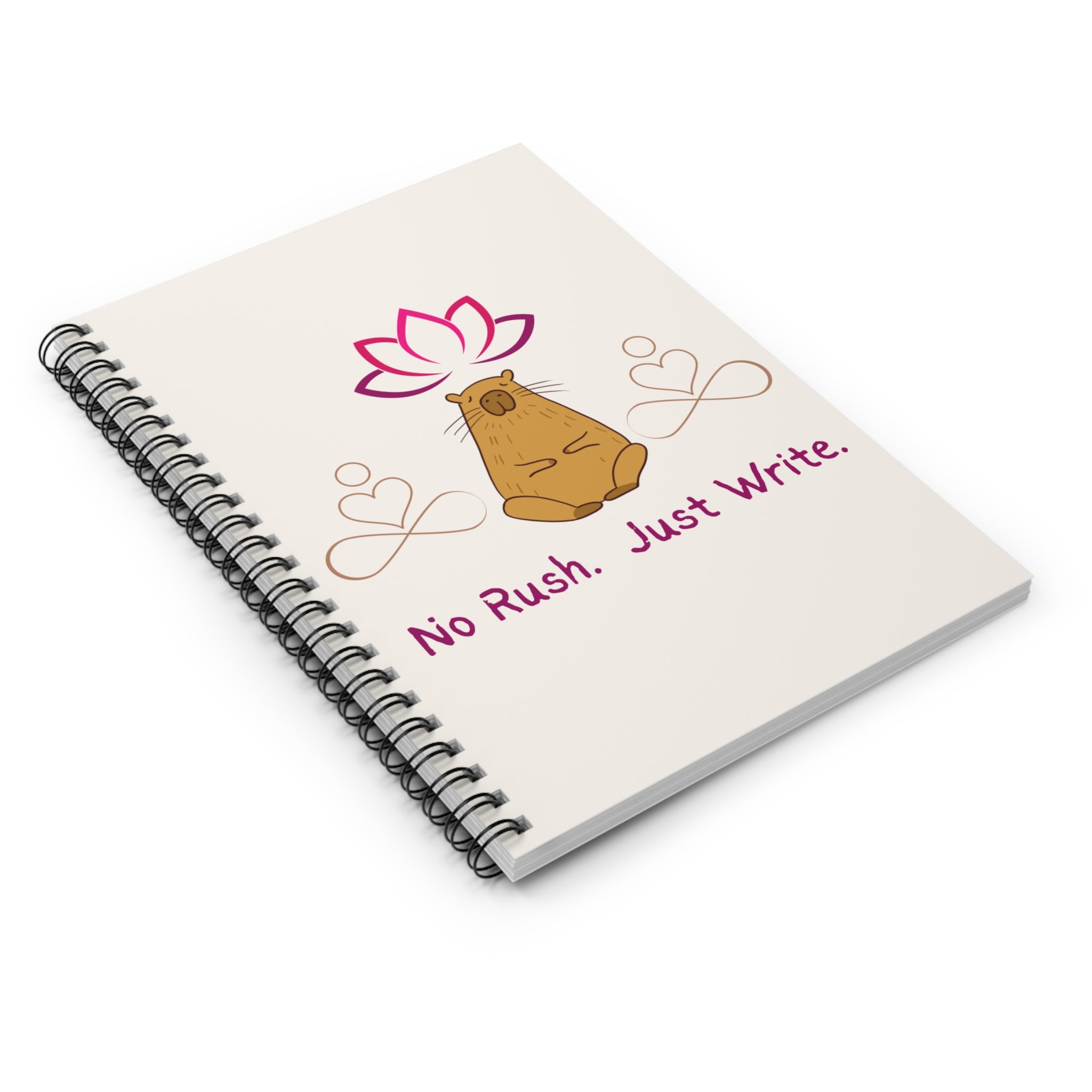 Capybara Aesthetic Notebook – No Rush Just Write Journal