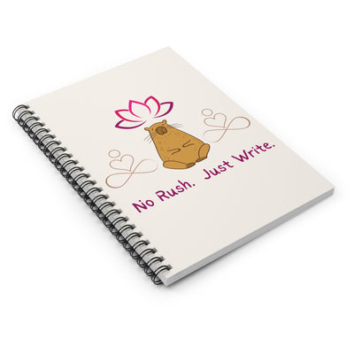 Capybara Aesthetic Notebook – No Rush Just Write Journal