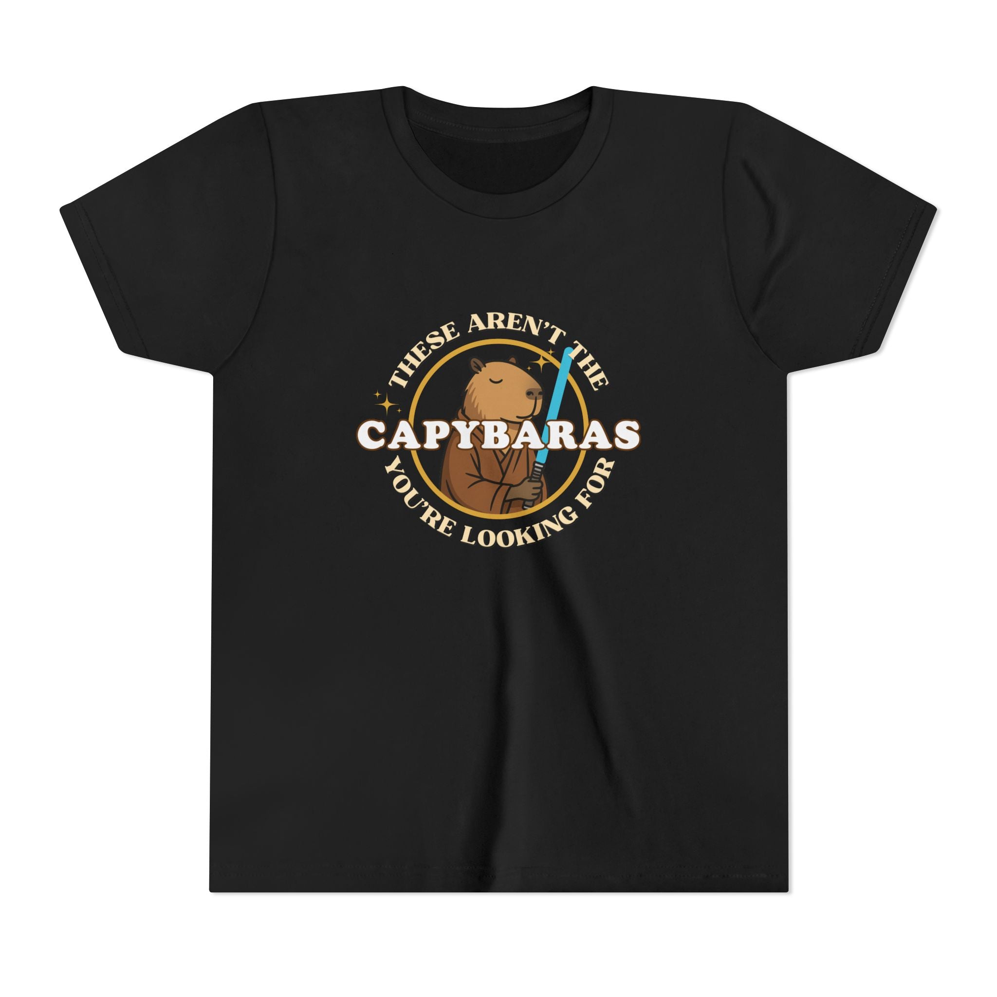 Star Wars-Inspired Shirt – These Aren’t the Capybaras You’re Looking For – Minimalist Capybara Tee – Geeky Gift for Kids – Chill Sci-Fi Unisex Youth Tee