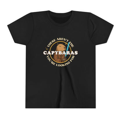Star Wars-Inspired Shirt – These Aren’t the Capybaras You’re Looking For – Minimalist Capybara Tee – Geeky Gift for Kids – Chill Sci-Fi Unisex Youth Tee