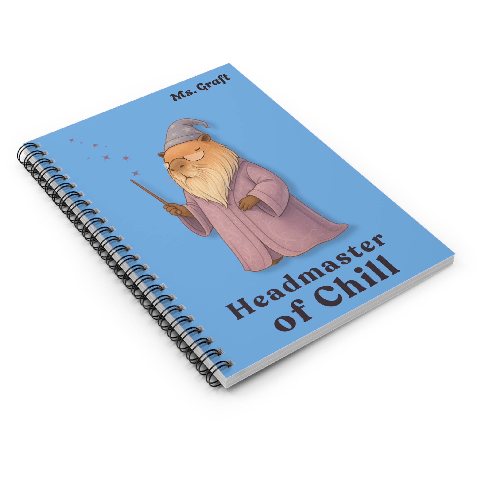 Professor of Chill Notebook | Personalized Wizard School Journal | Custom Name Gift for Teachers, Students & Potter Fans | Capybara Notebook