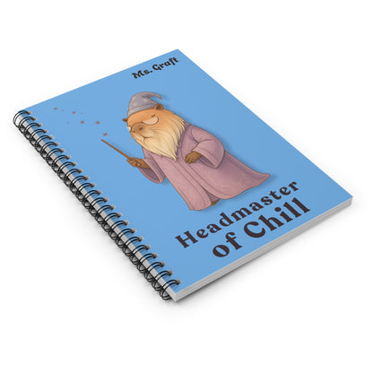Professor of Chill Notebook | Personalized Wizard School Journal | Custom Name Gift for Teachers, Students & Potter Fans | Capybara Notebook
