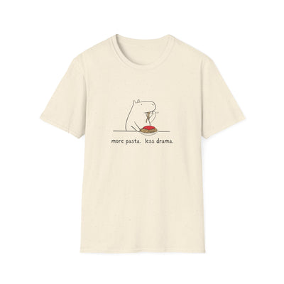 “More Pasta. Less Drama.” Capybara Softstyle Tee