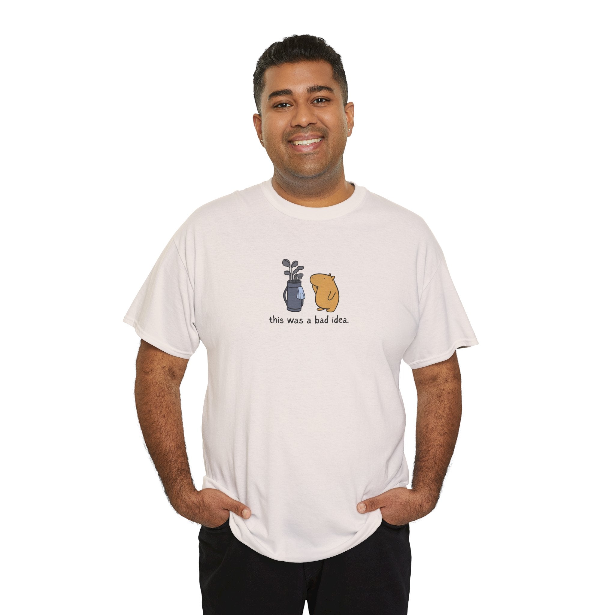 This was a bad Idea Funny Capybara Golf Heavy Tee
