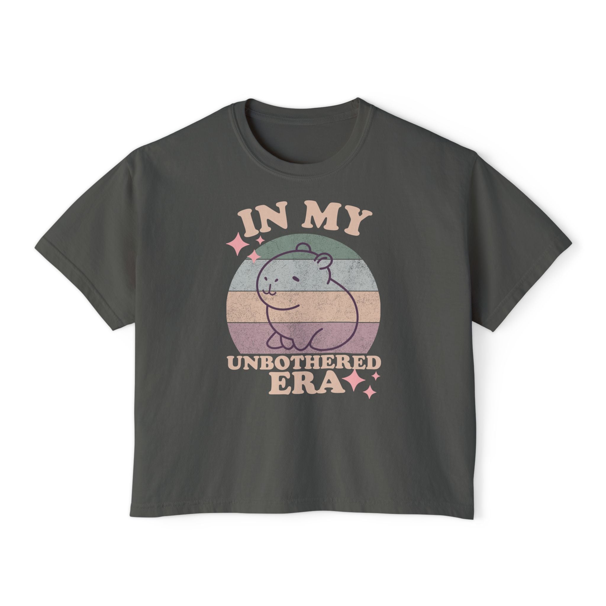 In My Unbothered Era  Chill Vibes Capybara - Women's Graphic Boxy Tee Shirt