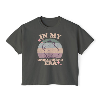 In My Unbothered Era  Chill Vibes Capybara - Women's Graphic Boxy Tee Shirt