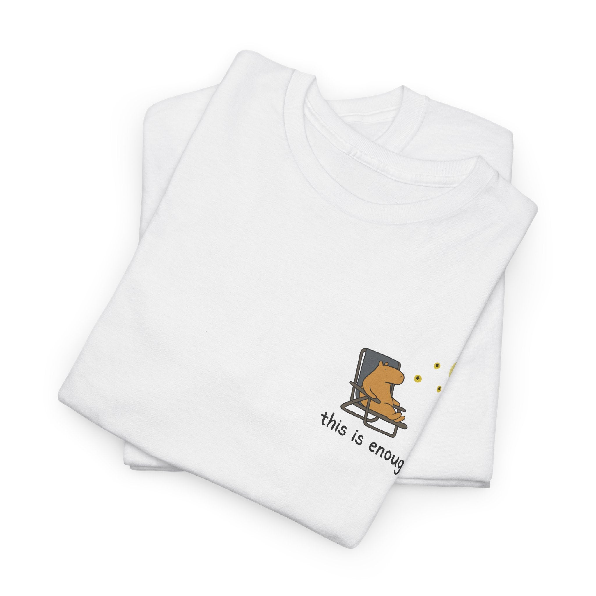 “This Is Enough” Left Chest Capybara Moonlight Heavy Tee