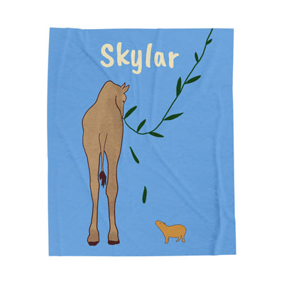 Personalized Giraffe Baby Blanket with Capybara – Custom Name Safari Nursery Blanket