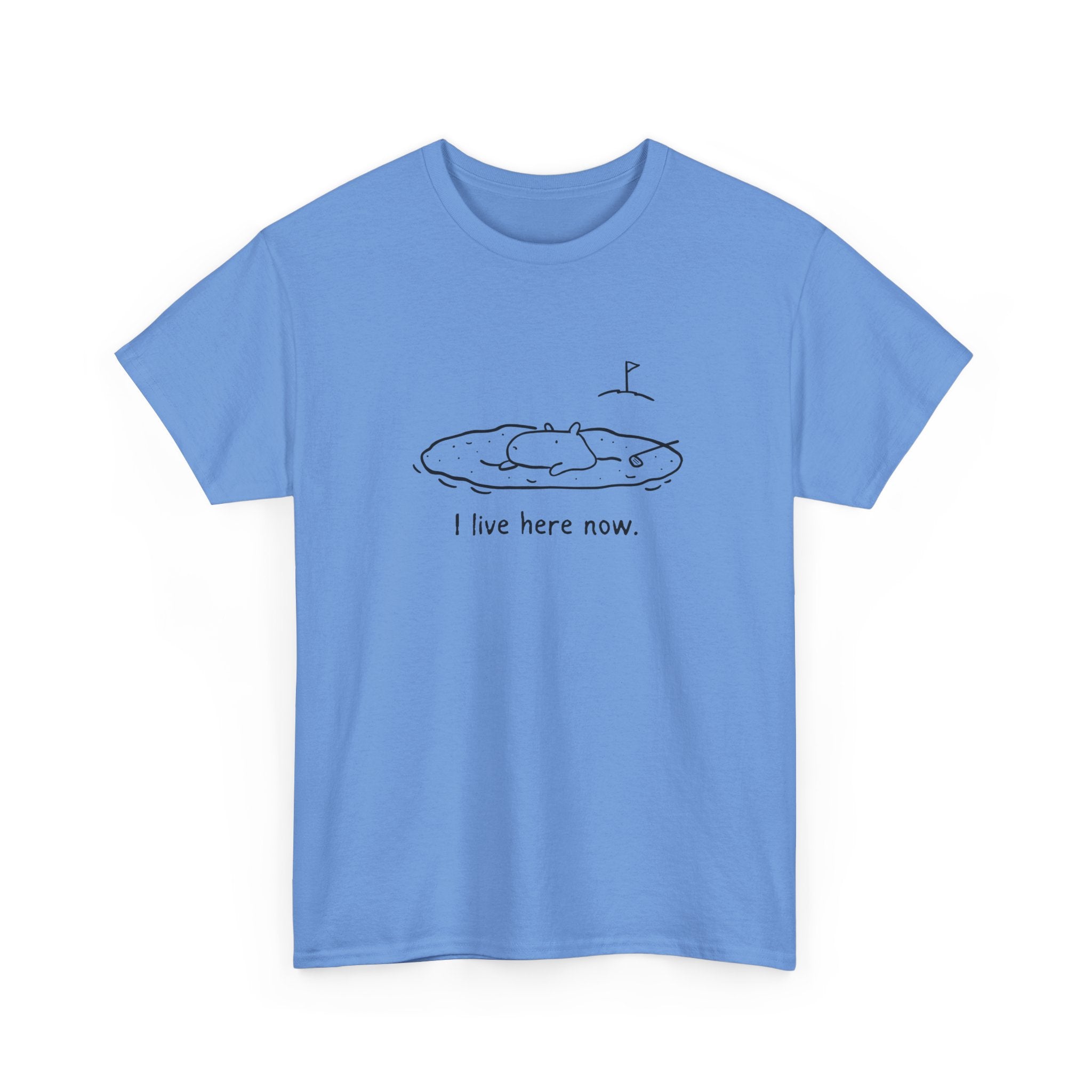 “I Live Here Now” - Funny Golf Capybara Sand Bunker Heavy Tee