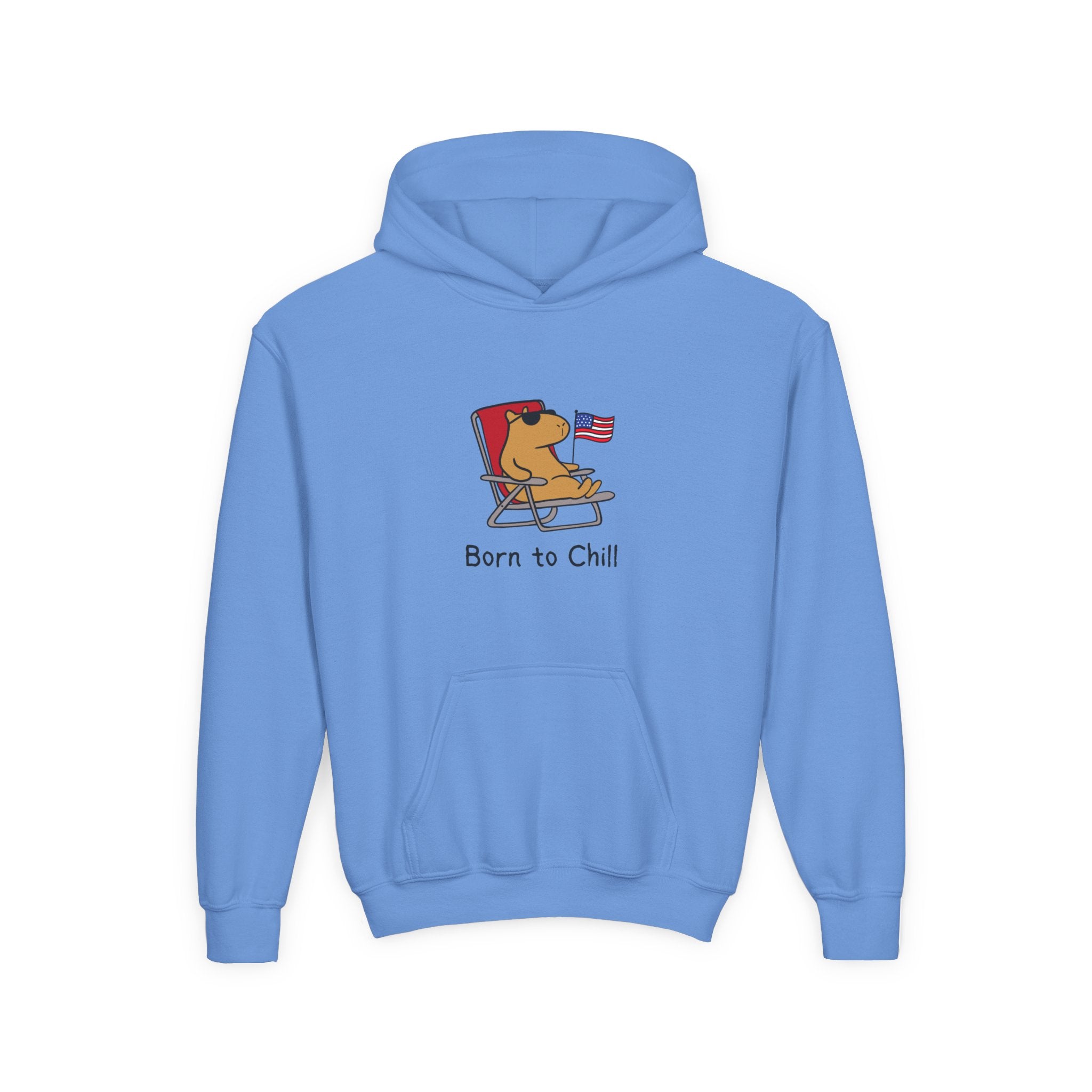 Capybara Kids Hoodie “Born to Chill” – USA Youth Hoodie