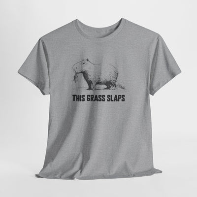 This Grass Slaps T-Shirt | Funny Chill Graphic Heavy Cotton Tee - view 6