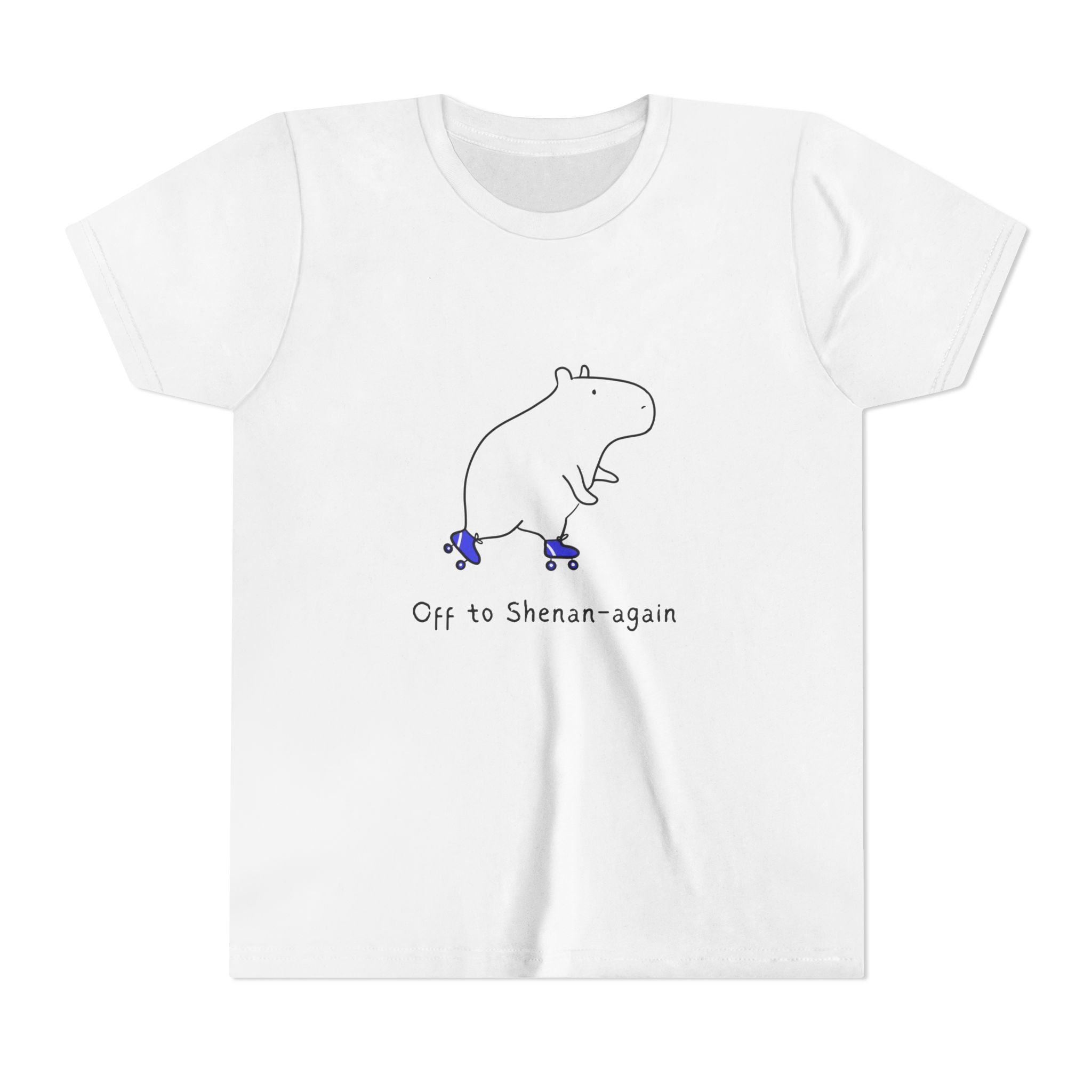 Off to Shenan-Again Kids Shirt – Funny Capybara Graphic Tee