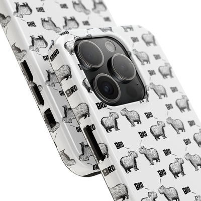 “Bro, Bro" Patterned Funny Capybara Phone Case