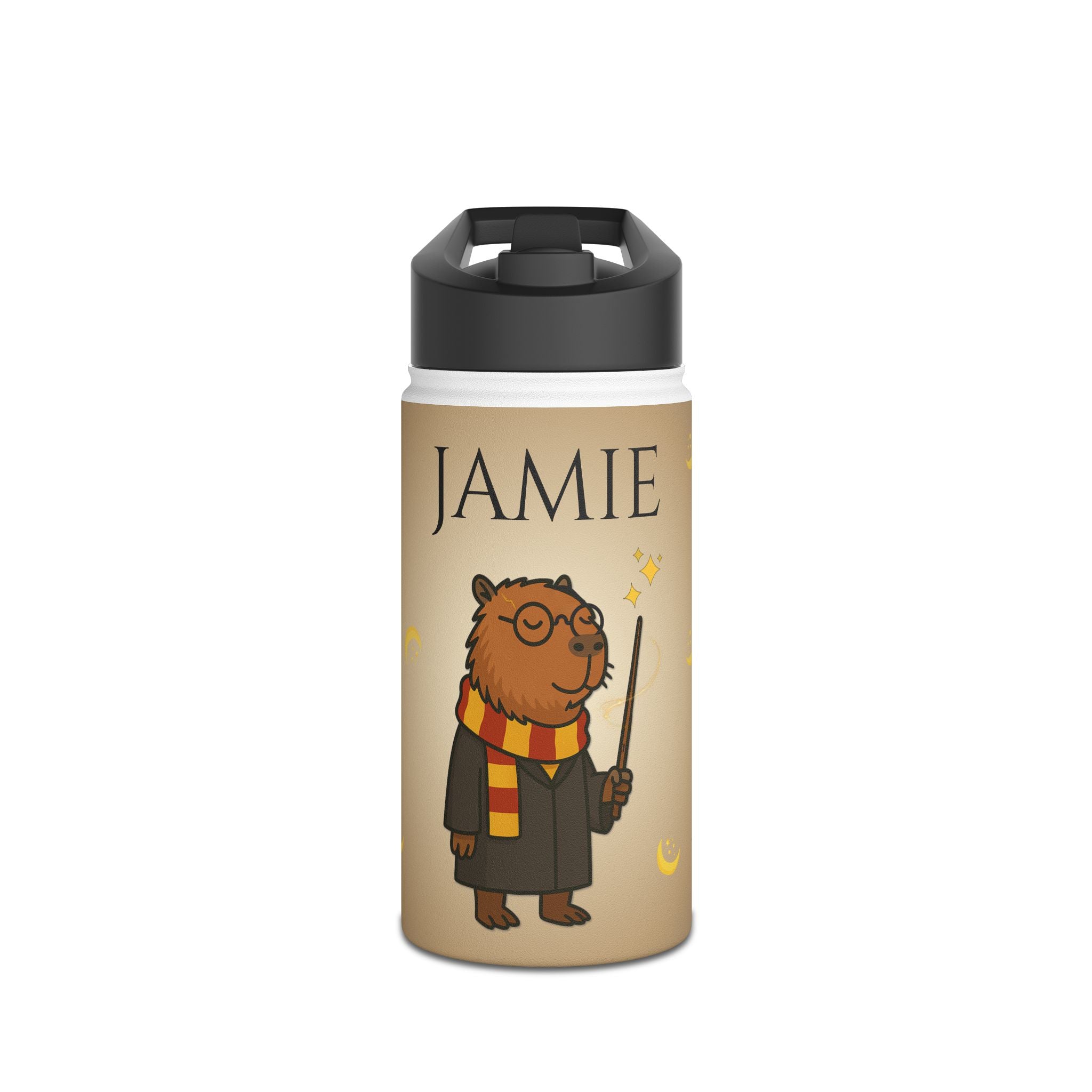 Personalized Hairy Potter Capybara Water Bottle | Harry Potter Style Kids Gift | Funny Capybara Bottle