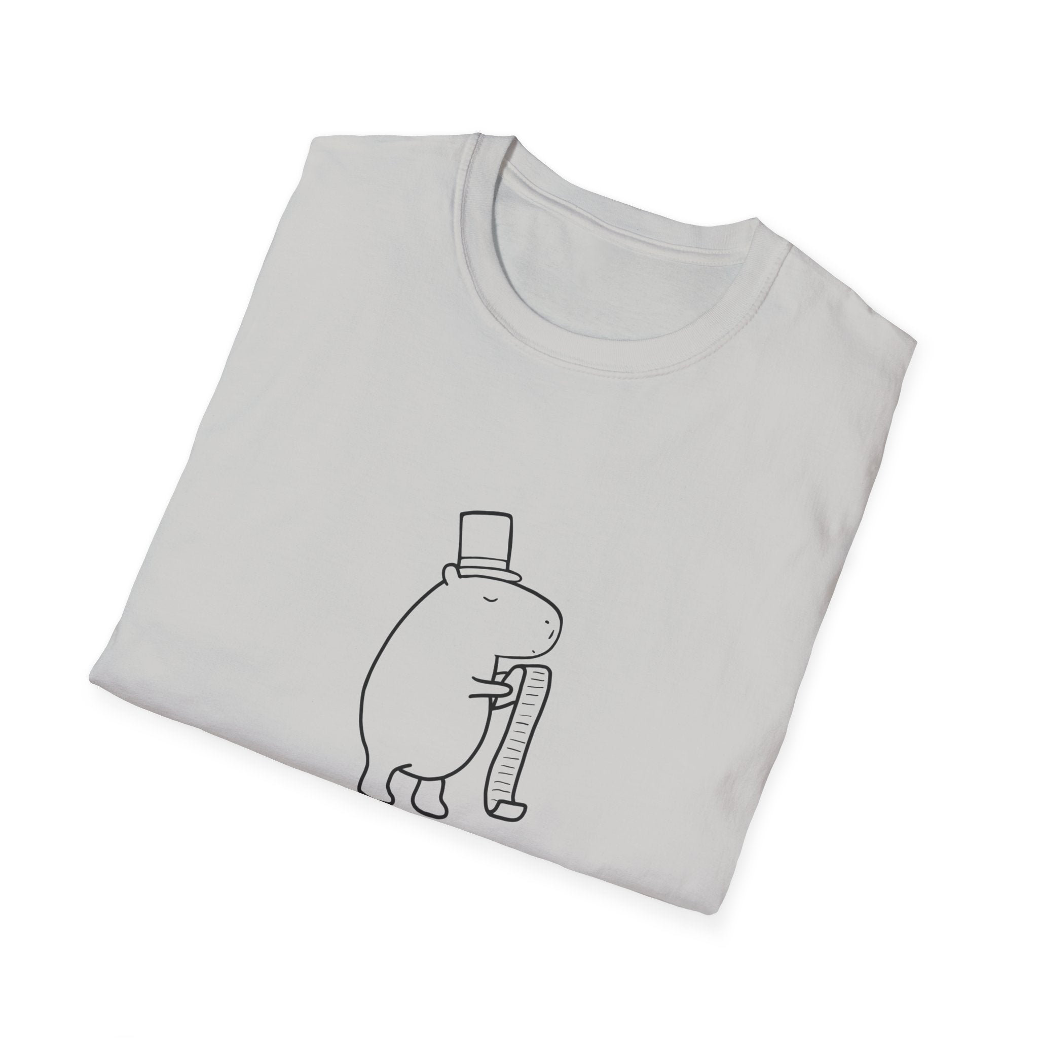 Funny Minimalist Tee - Capybara Causing Problems Politely