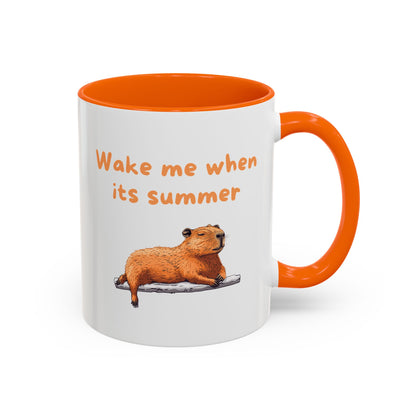 Wake Me When It's Summer - Fun Accent Coffee Mug