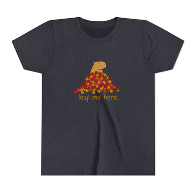 Leaf Me Here Capybara Leaf Pile Youth Tee