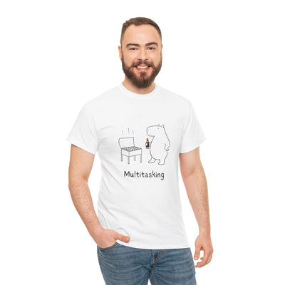 Multitasking BBQ – Funny Capybara Grilling Heavy Tee