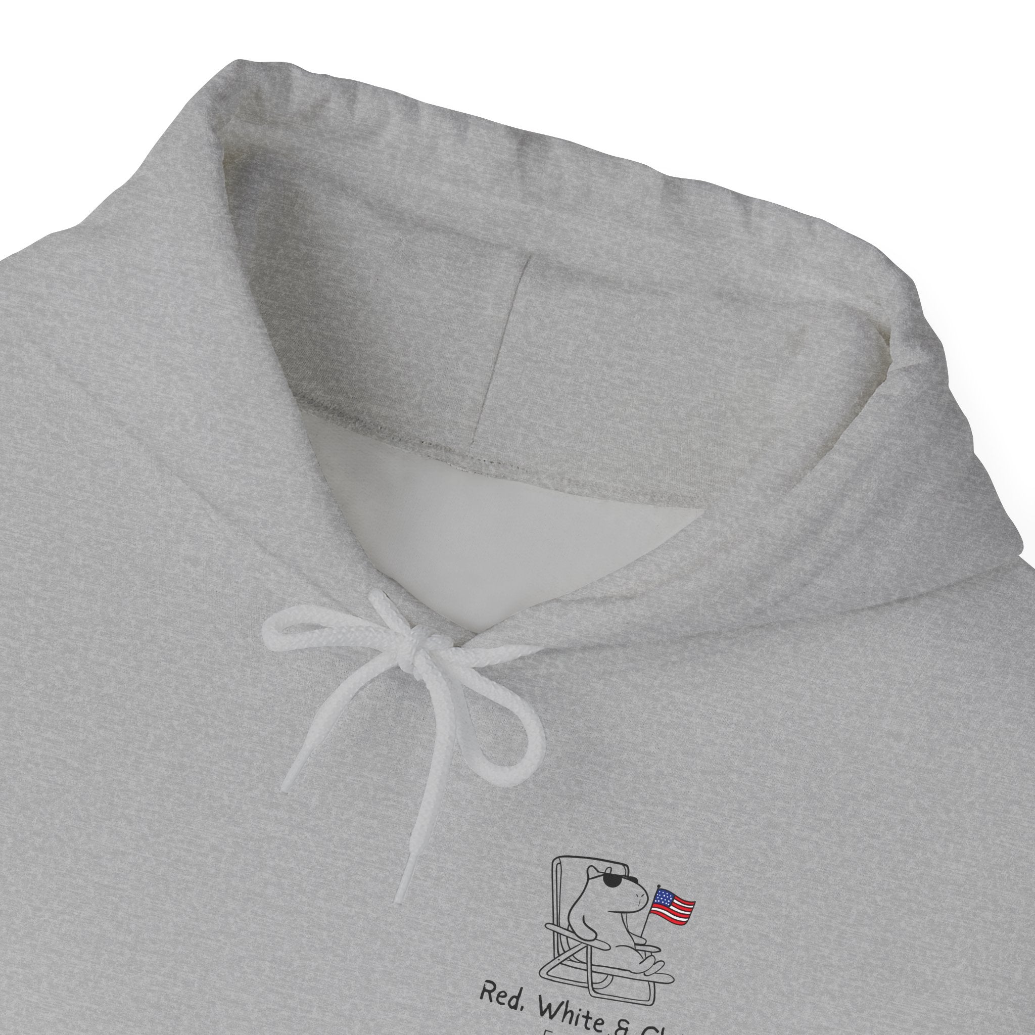 America Hoodie - Patriotic Capybara "Red White & Chill" Adult Hoodie
