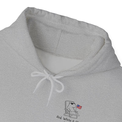 America Hoodie - Patriotic Capybara "Red White & Chill" Adult Hoodie