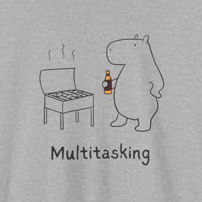 Multitasking BBQ – Funny Capybara Grilling Heavy Tee