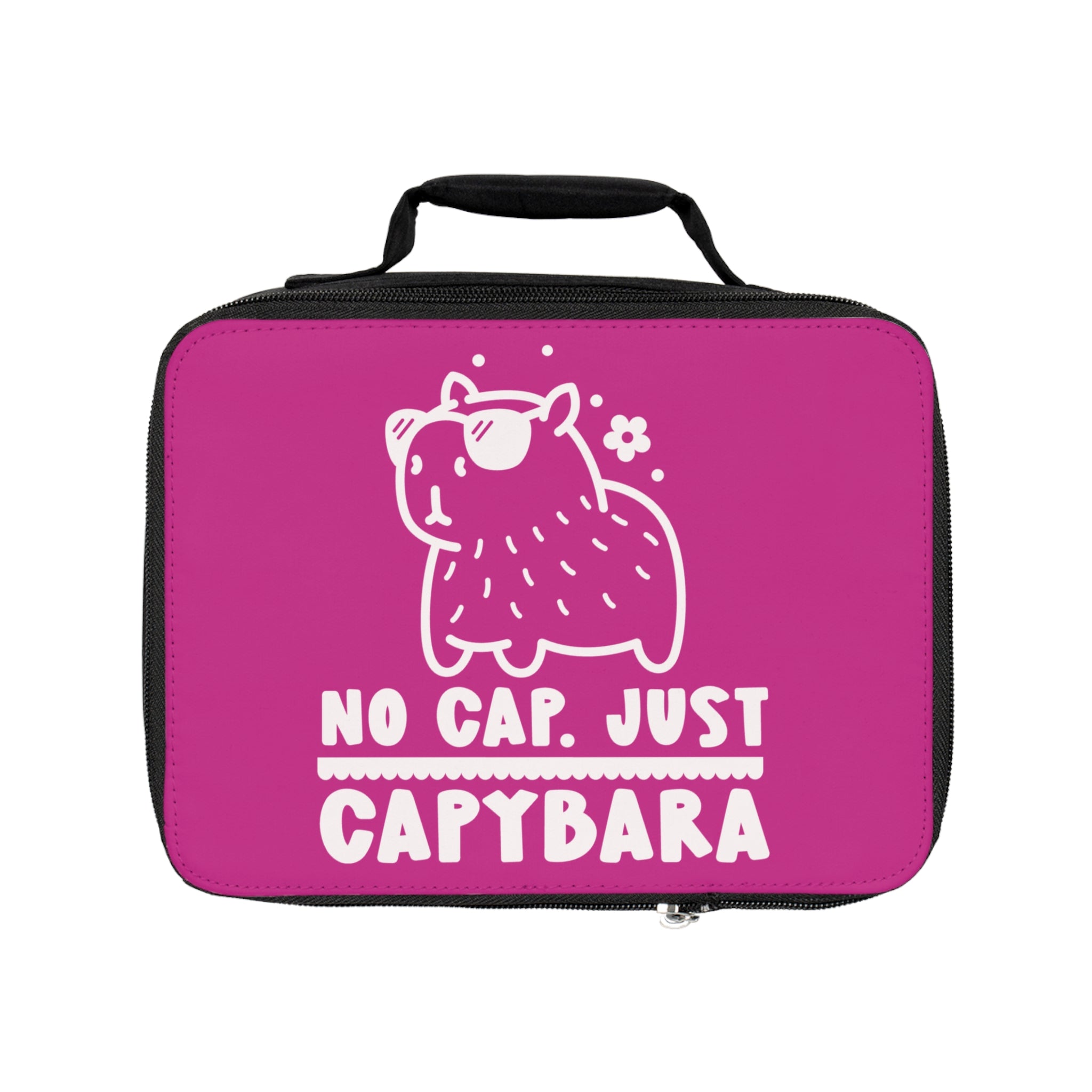 Personalized Kids Lunchbox – No Cap Just Capybara Kawaii Design – Custom Name Option – Cute Animal Lunch Bag for Boys and Girls