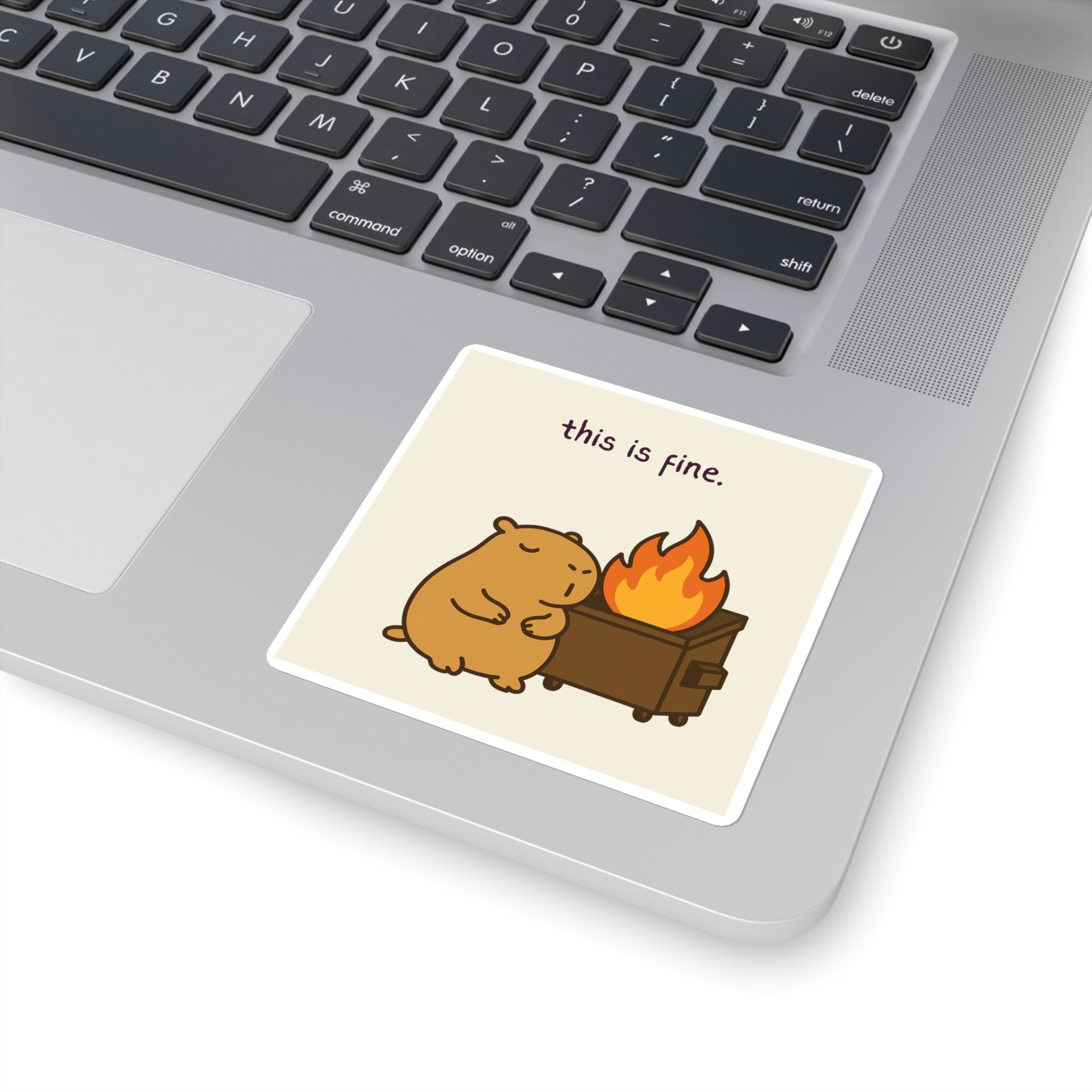 This Is Fine Sticker – Funny Capybara Vinyl Sticker for Laptops, Water Bottles & Journals