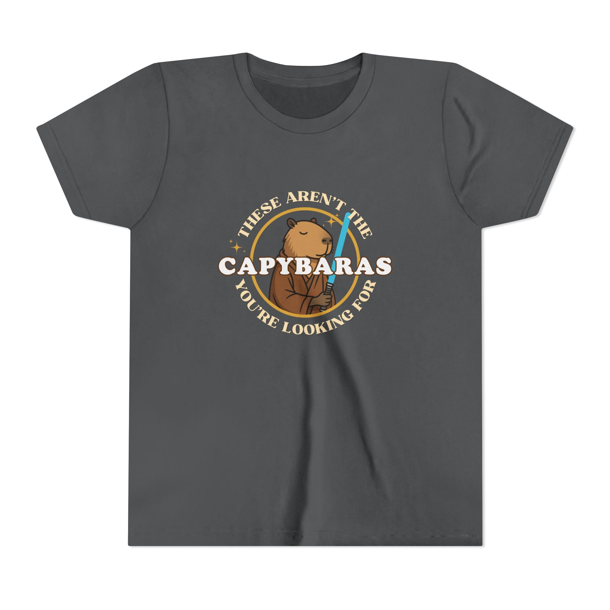 Star Wars-Inspired Shirt – These Aren’t the Capybaras You’re Looking For – Minimalist Capybara Tee – Geeky Gift for Kids – Chill Sci-Fi Unisex Youth Tee