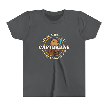 Star Wars-Inspired Shirt – These Aren’t the Capybaras You’re Looking For – Minimalist Capybara Tee – Geeky Gift for Kids – Chill Sci-Fi Unisex Youth Tee