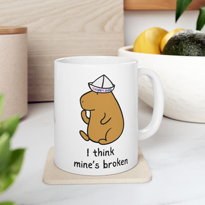 "I think mine's broken" Capybara Funny Coffee Mug