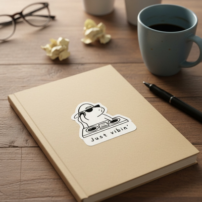 Just Vibin' Capybara Die Cut Vinyl Sticker