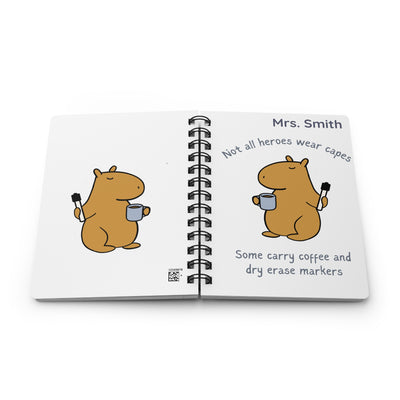 Personalized Teacher Notebook – Not All Heroes Wear Capes – Funny Teacher Appreciation Gift with Name