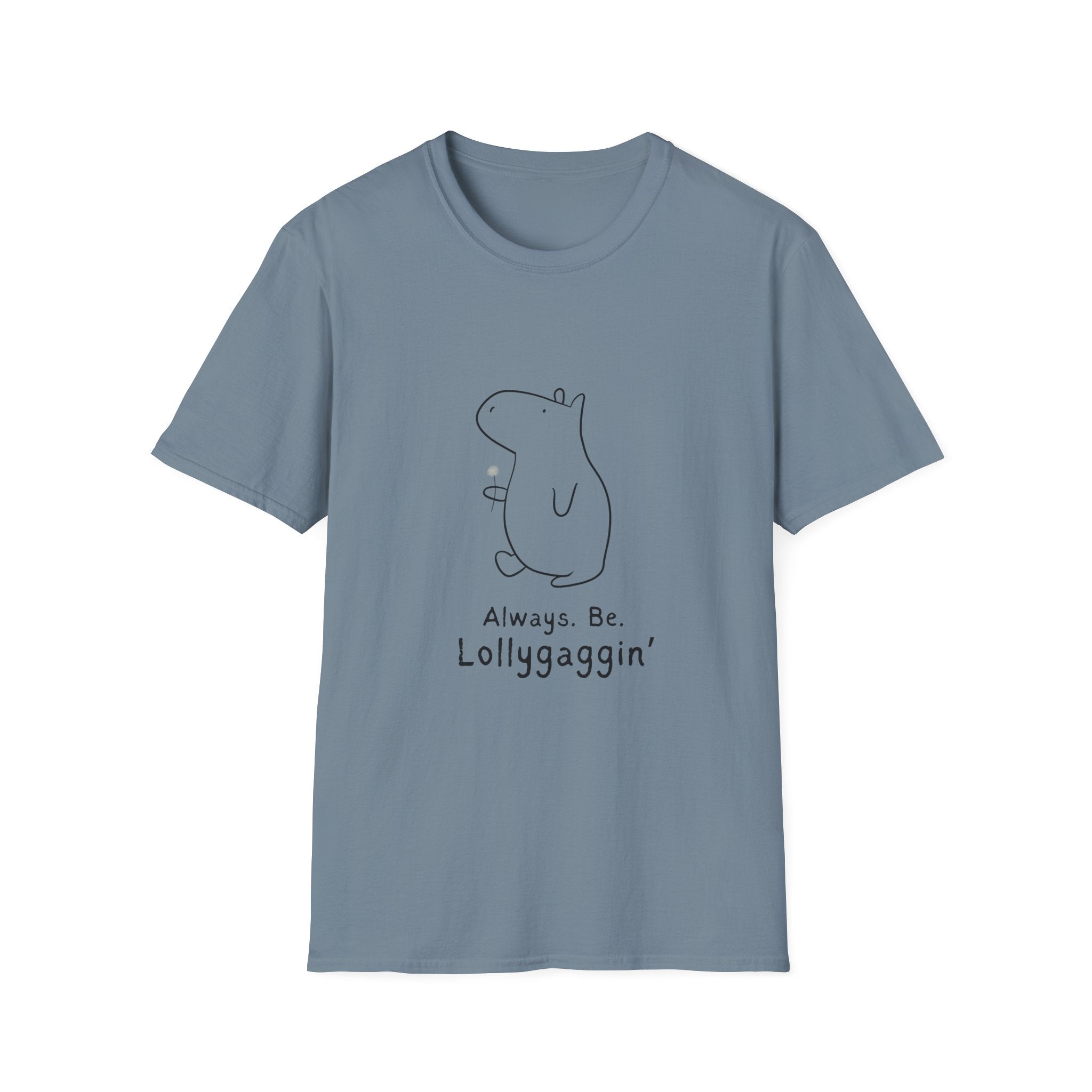 Funny Minimalist Tee - Always. Be. Lollygagin’. Capybara Shirt