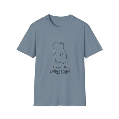 Funny Minimalist Tee - Always. Be. Lollygagin’. Capybara Shirt