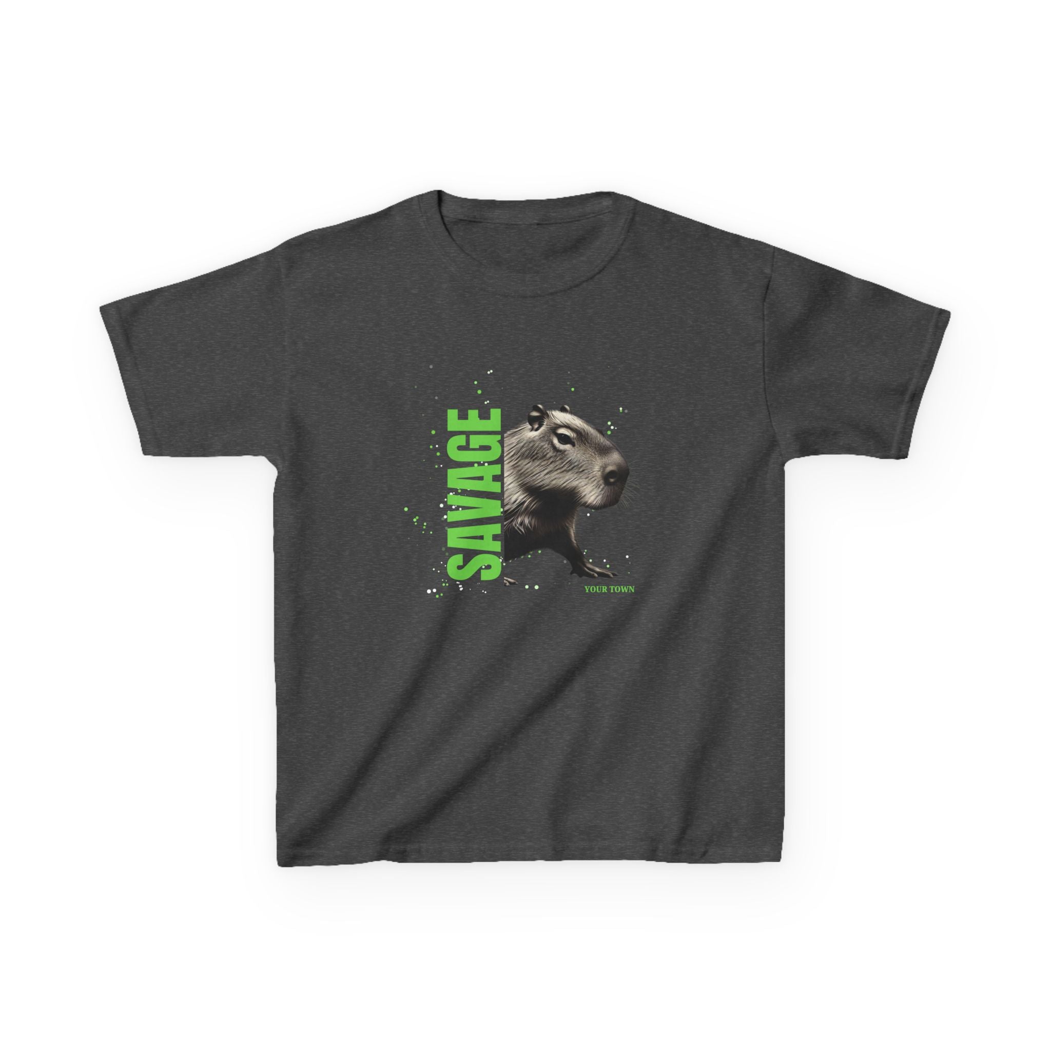 SAVAGE Custom City Capybara T-Shirt | Personalized Streetwear Tee | Bold Urban Animal Shirt | Gift for Youth & Teens | Funny Animal Graphic