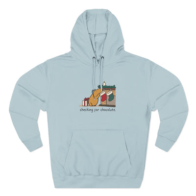 Checking for Chocolate Funny Christmas Capybara Fleece Hoodie