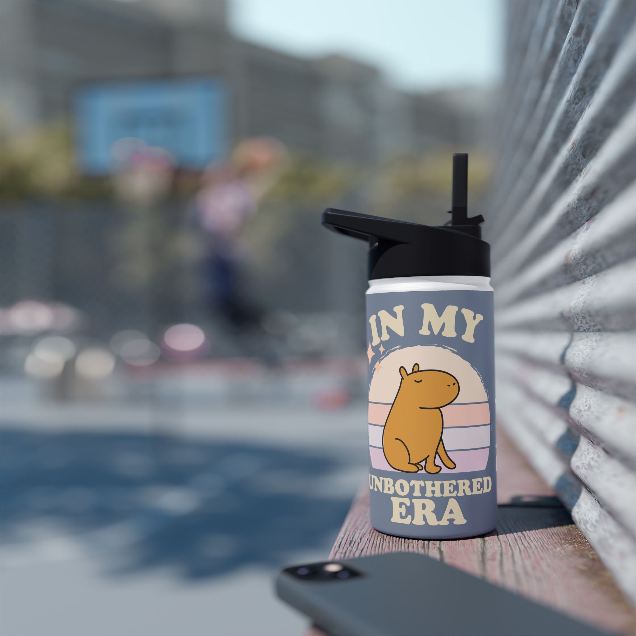 Personalized In My Unbothered Era Capybara Kids Water Bottle