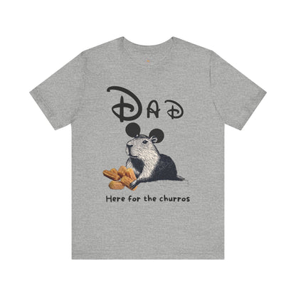 Dad Theme Park Here for the Churros Tee -  Capybara Snack Unisex Jersey Short Sleeve Shirt