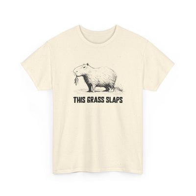 This Grass Slaps T-Shirt | Funny Chill Graphic Heavy Cotton Tee - view 8