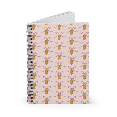 Cute Capybara Notebook – Pink Bow Pattern Journal