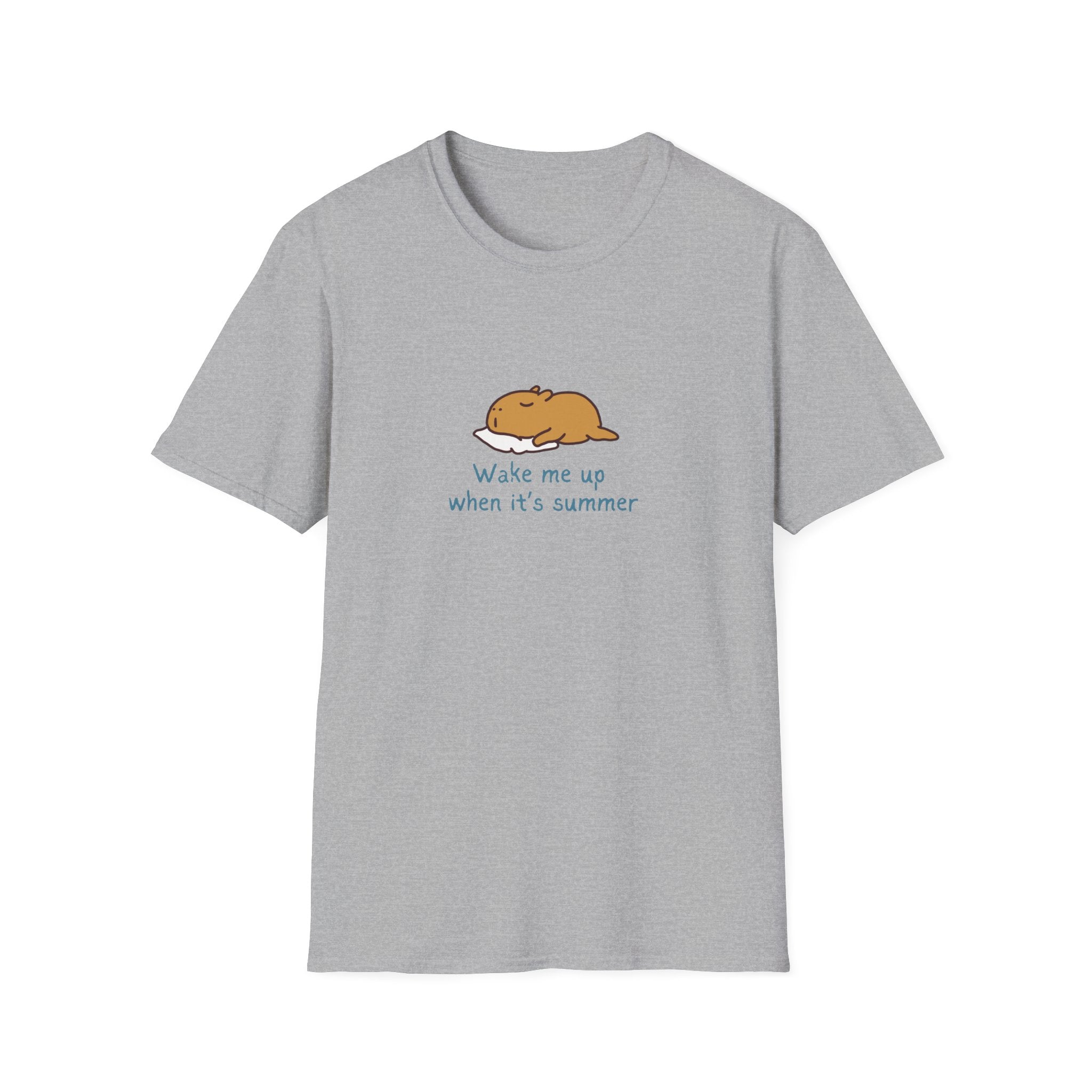 "Wake Me Up When Its Summer" Capybara Nap Softstyle Adult Tee