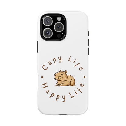 Capy Life Happy Life Signature Logo Phone Case