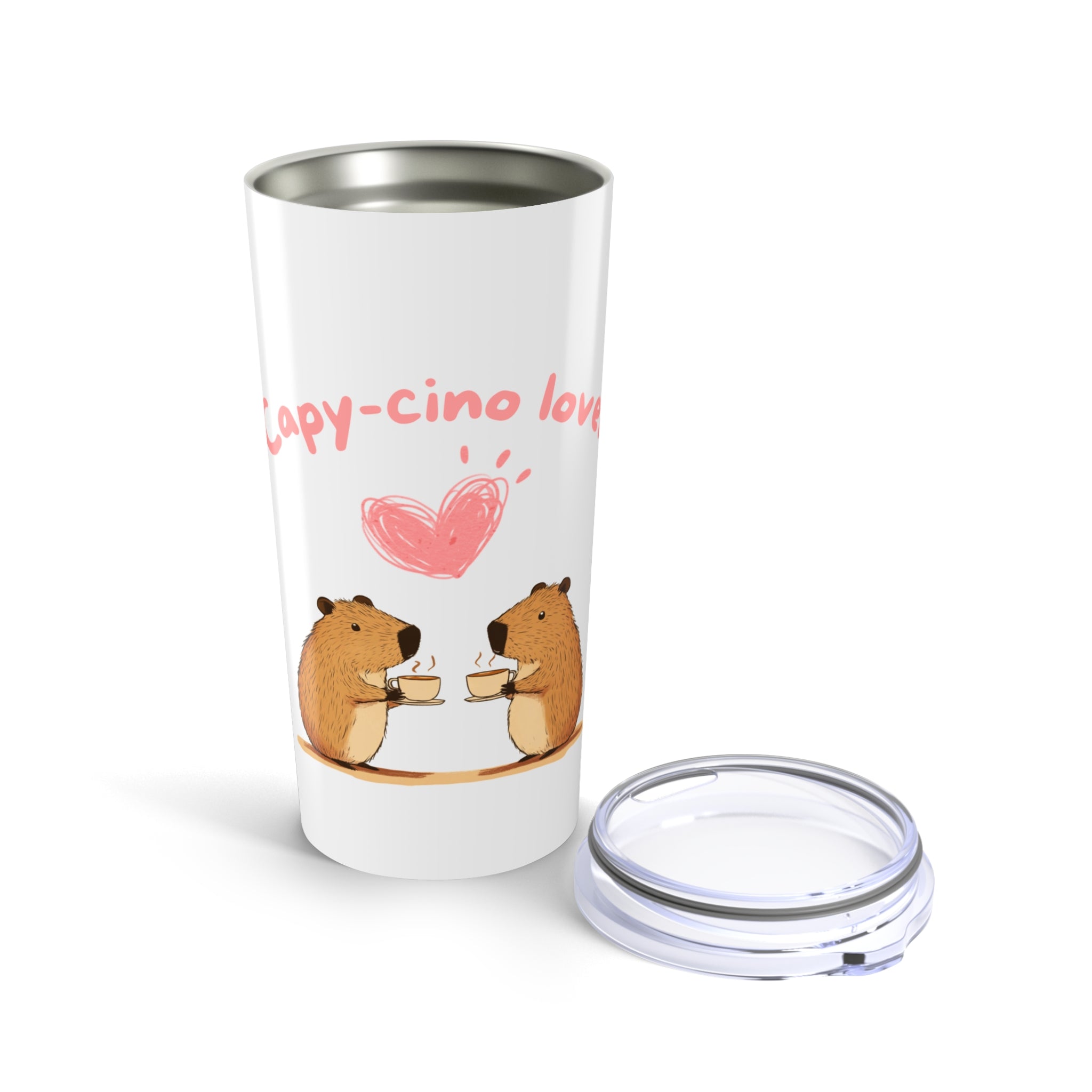 Capybara Heart Coffee Lover 20oz Tumbler - Perfect Gift for Animal Lovers and Coffee Enthusiasts