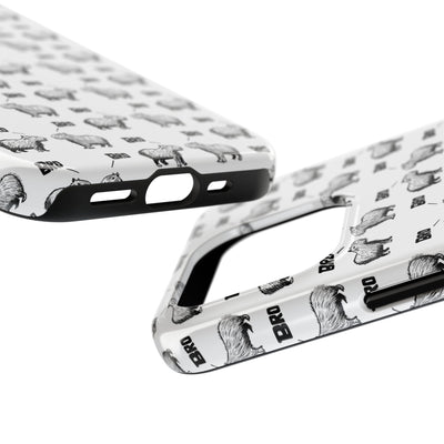 “Bro, Bro" Patterned Funny Capybara Phone Case